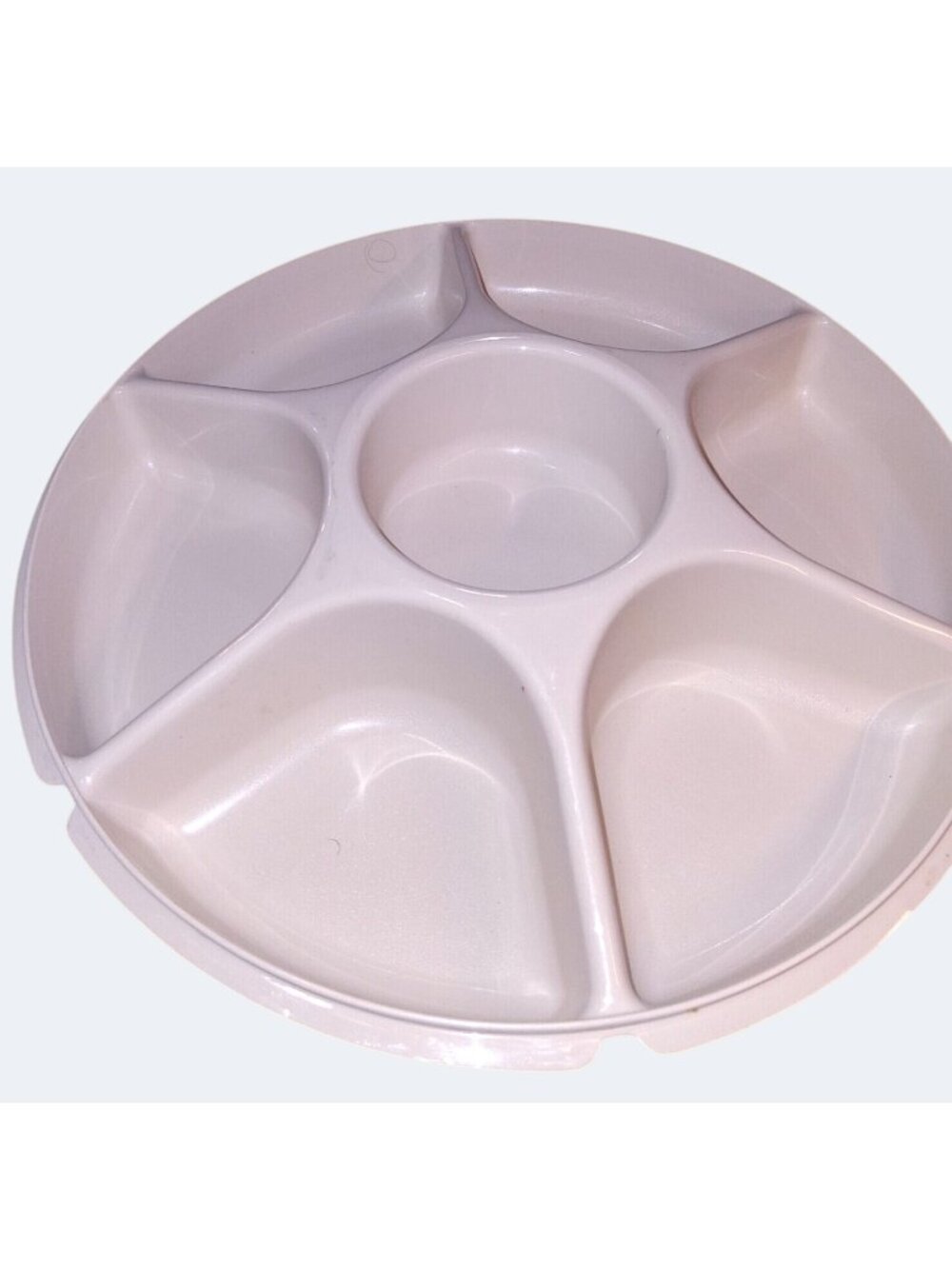 Large Vintage Tupperware Divided Serving Dish Sectional Platter White•78